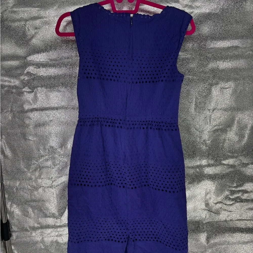 J. Crew Purple Eyelet Cotton A-Line Dress